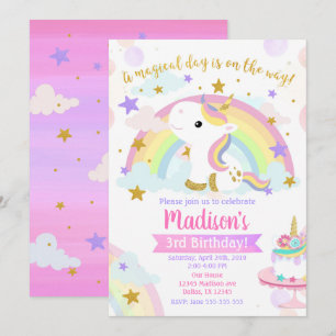 Unicorn Magical Birthday Invitation