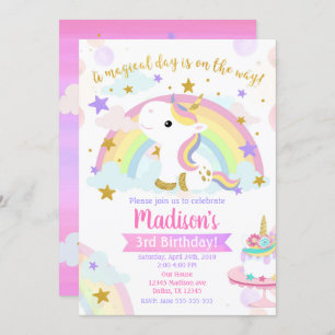 Unicorn Magical Birthday Invitation