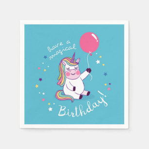 Unicorn Magical Birthday Napkin