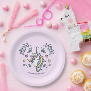 Unicorn Magical Birthday Paper Plate
