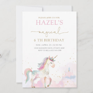 Unicorn Magical Birthday Party Any Age Invitation