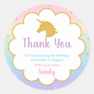 Unicorn Magical Birthday Party Favour Sticker