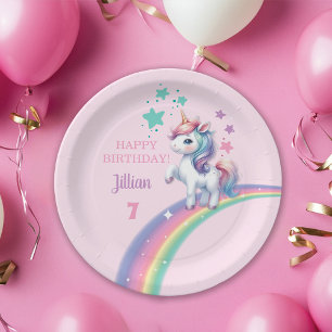 Unicorn Magical Birthday Party  Paper Plate