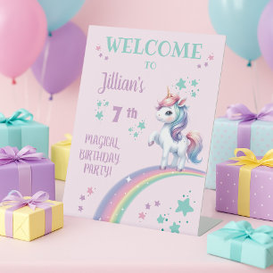 Unicorn Magical Birthday Party Welcome Sign