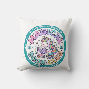 Unicorn Magical Book Club Funny Shirt Graphic_1 Cushion