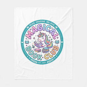Unicorn Magical Book Club Funny Shirt Graphic_1 Fleece Blanket