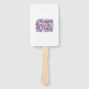 Unicorn Magical but Make It Petty Gift Idea Typogr Hand Fan