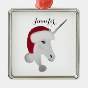 Unicorn Magical Christmas Personalised Metal Tree Decoration
