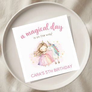 Unicorn Magical Day Birthday Party Napkin