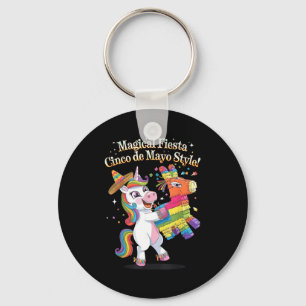 Unicorn magical fiesta cinco de mayo style mexican key ring