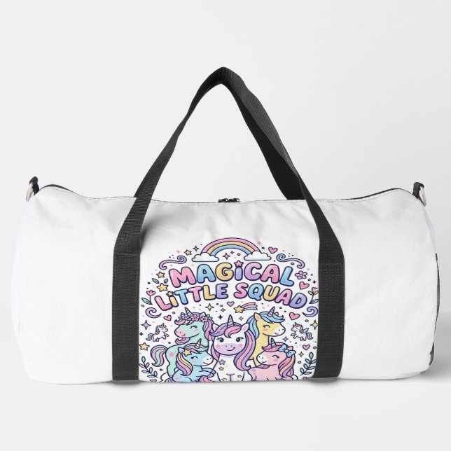 Unicorn Magical Little Squad Graphic Design Produc Duffle Bag (Front)