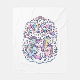 Unicorn Magical Little Squad Graphic Design Produc Fleece Blanket
