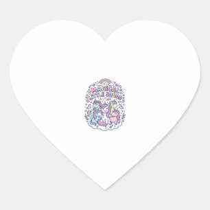 Unicorn Magical Little Squad Graphic Design Produc Heart Sticker