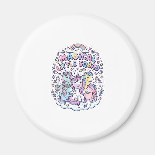 Unicorn Magical Little Squad Graphic Design Produc Magnet