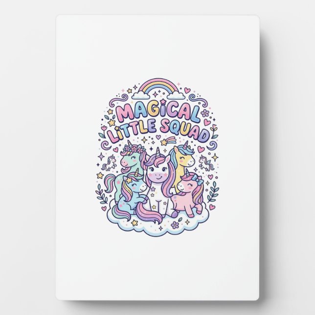 Unicorn Magical Little Squad Graphic Design Produc Plaque (Front)
