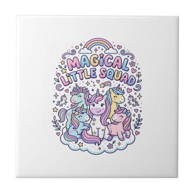 Unicorn Magical Little Squad Graphic Design Produc Tile (Front)