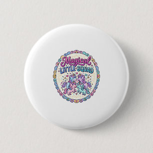 Unicorn Magical Little Squad POD Ready Apparel Gra 6 Cm Round Badge
