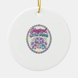 Unicorn Magical Little Squad POD Ready Apparel Gra Ceramic Tree Decoration