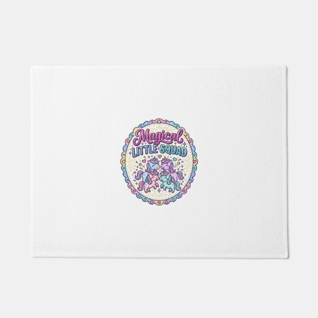 Unicorn Magical Little Squad POD Ready Apparel Gra Doormat (Front)