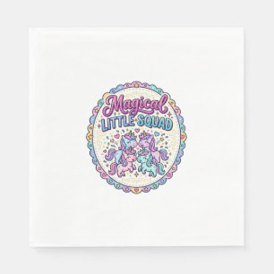 Unicorn Magical Little Squad POD Ready Apparel Gra Napkin