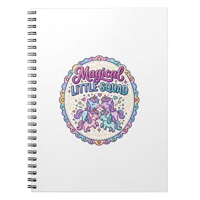 Unicorn Magical Little Squad POD Ready Apparel Gra Notebook (Front)