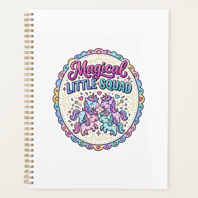 Unicorn Magical Little Squad POD Ready Apparel Gra Planner (Front)