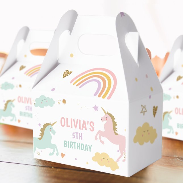 Unicorn Magical Rainbow Celebration Girl Birthday  Favour Box (Creator Uploaded)