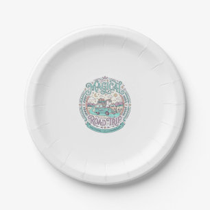 Unicorn Magical Road Trip Original Graphic Tee Des Paper Plate