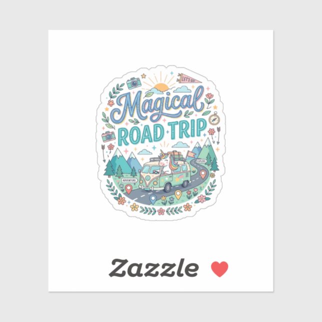 Unicorn Magical Road Trip Print Ready POD Artwork_ (Sheet)