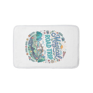 Unicorn Magical Road Trip Print Ready POD Artwork_ Bath Mat