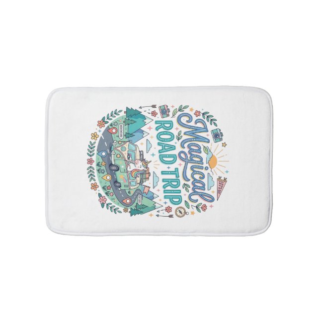 Unicorn Magical Road Trip Print Ready POD Artwork_ Bath Mat (Front)