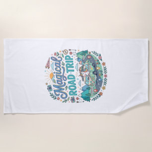 Unicorn Magical Road Trip Print Ready POD Artwork_ Beach Towel