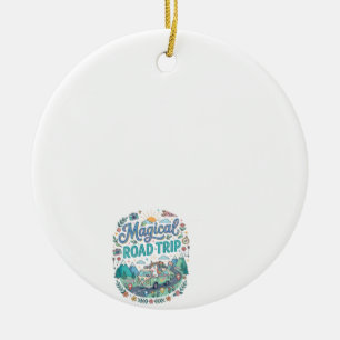 Unicorn Magical Road Trip Print Ready POD Artwork_ Ceramic Tree Decoration