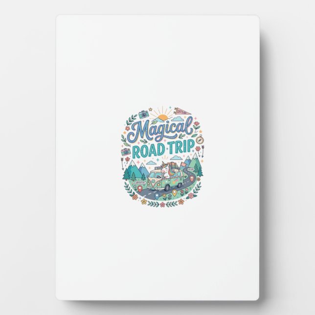 Unicorn Magical Road Trip Print Ready POD Artwork_ Plaque (Front)