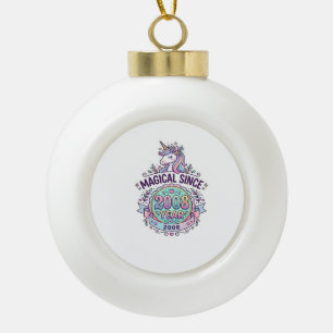 Unicorn Magical Since Year Graphic Design Zazzle D Ceramic Ball Christmas Ornament