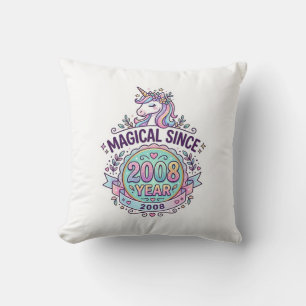 Unicorn Magical Since Year Graphic Design Zazzle D Cushion