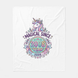 Unicorn Magical Since Year Graphic Design Zazzle D Fleece Blanket