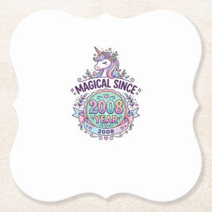 Unicorn Magical Since Year Graphic Design Zazzle D Paper Coaster