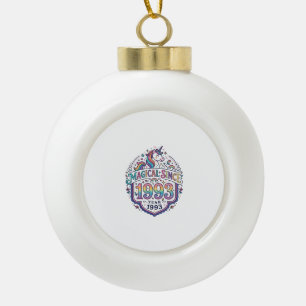 Unicorn Magical Since Year Trendy Print on Demand  Ceramic Ball Christmas Ornament