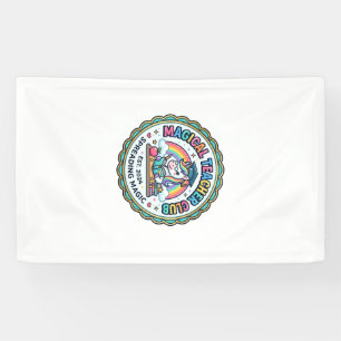 Unicorn Magical Teacher Club Funny Cute Gift Desig Banner