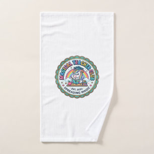 Unicorn Magical Teacher Club Funny Cute Gift Desig Hand Towel