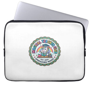 Unicorn Magical Teacher Club Funny Cute Gift Desig Laptop Sleeve