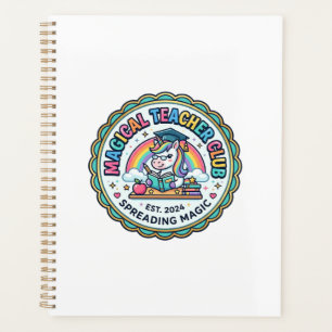 Unicorn Magical Teacher Club Funny Cute Gift Desig Planner