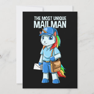 Unicorn Mailman Delivering Magic Funny Postal Work Invitation