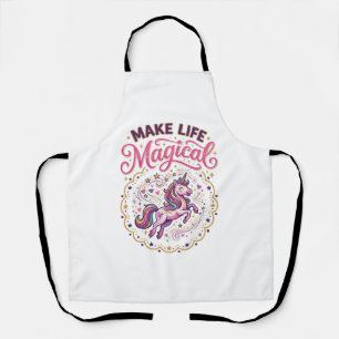 Unicorn Make Life Magical POD Ready White Backgrou Apron