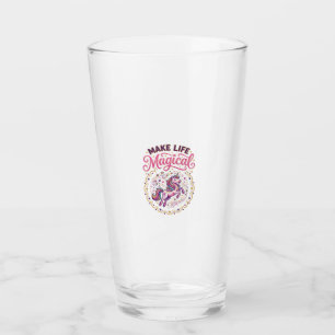 Unicorn Make Life Magical POD Ready White Backgrou Glass