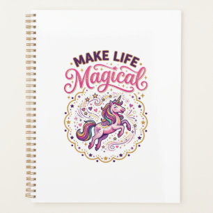 Unicorn Make Life Magical POD Ready White Backgrou Planner