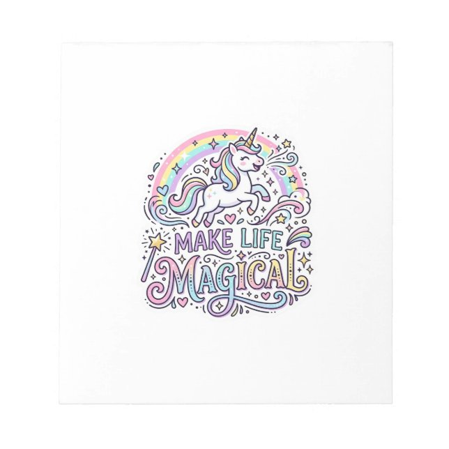 Unicorn Make Life Magical Premium Vector Typograph Notepad (Front)
