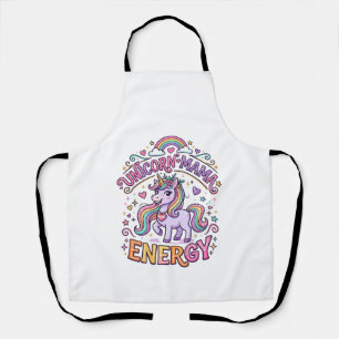 Unicorn Mama Energy Colourful Zazzle Design_1 Apron