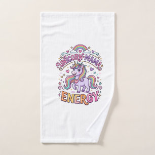 Unicorn Mama Energy Colourful Zazzle Design_1 Hand Towel
